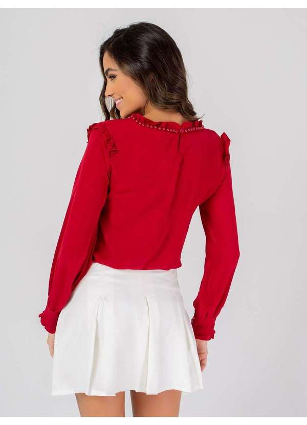 Susie Modas - Blusa Pérolas Feminina Vermelho 2