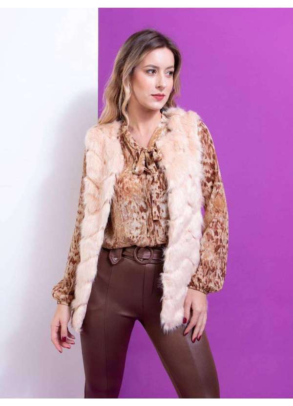 Susie Modas - Colete Pelúcia Feminino Rosa