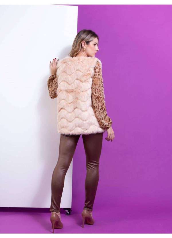 Susie Modas - Colete Pelúcia Feminino Rosa 5