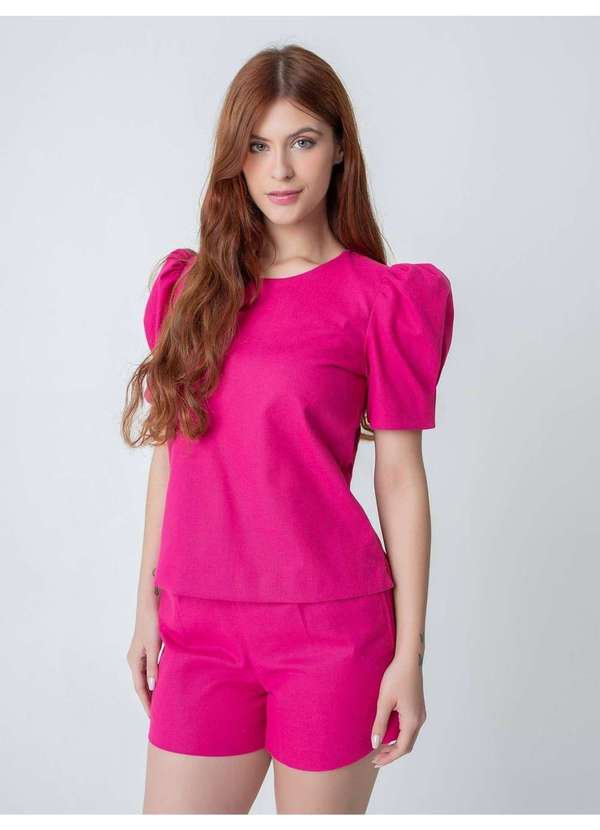 Susie Modas - Conjunto Blusa e Short Feminino Rosa