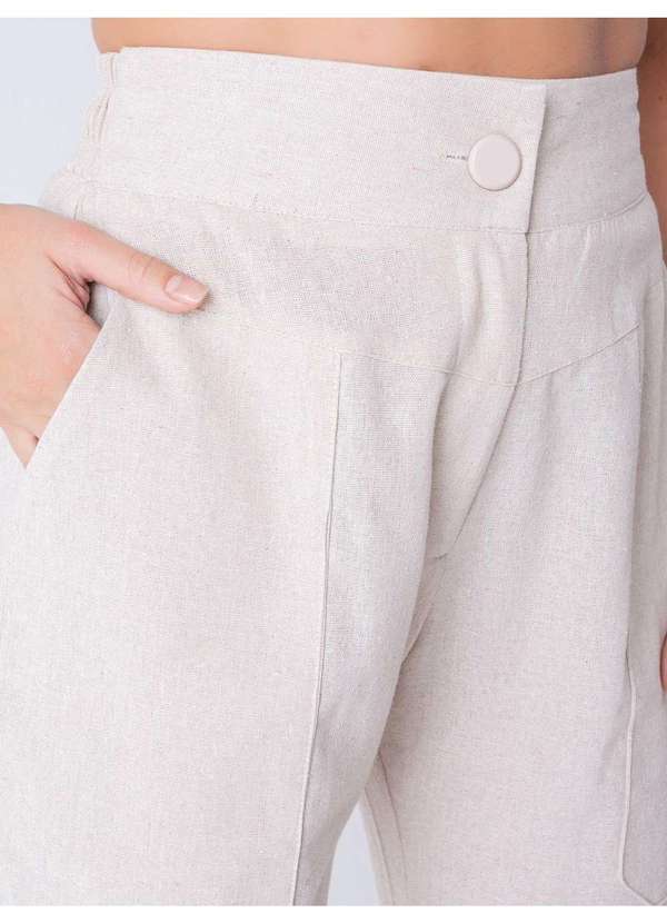 Susie Modas - Conjunto Cropped Godê e Calça Cigarrete Feminino Bege 5