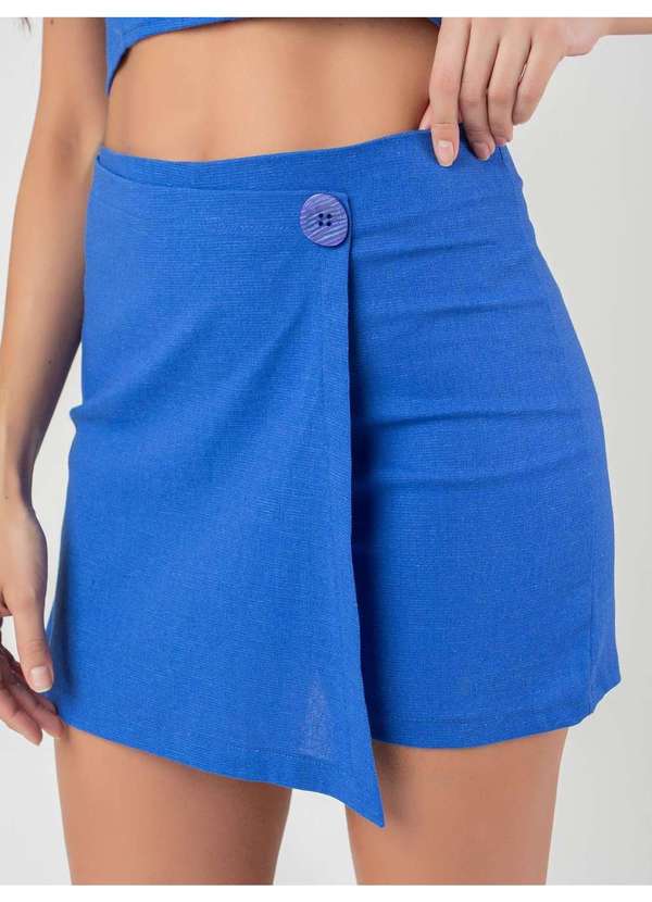 Susie Modas - Conjunto Short Saia Linho Feminino Azul 4