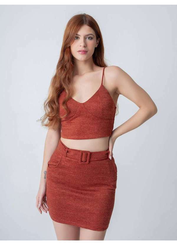 Susie Modas - Conjunto Texturizado Feminino Laranja