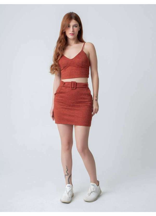 Susie Modas - Conjunto Texturizado Feminino Laranja 5