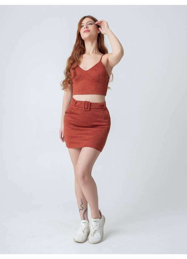 Susie Modas - Conjunto Texturizado Feminino Laranja 6