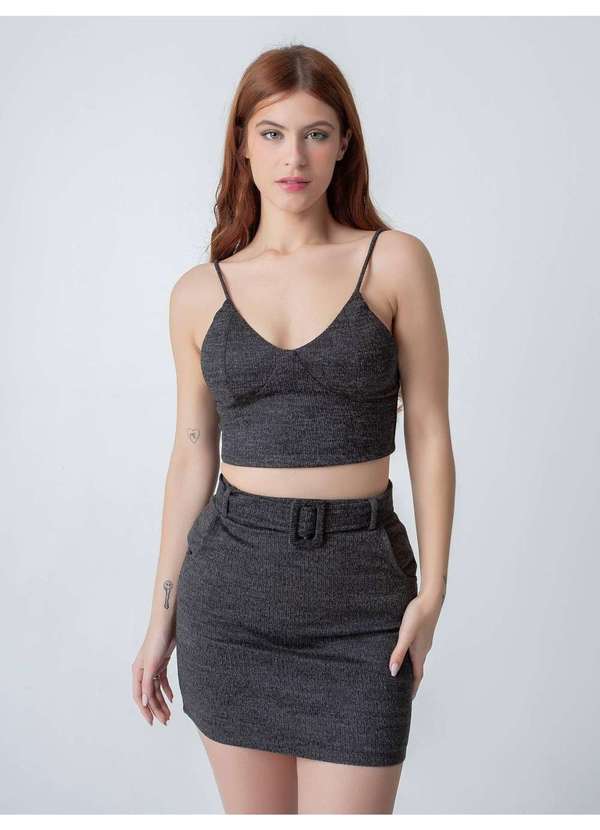 Susie Modas - Conjunto Texturizado Feminino Preto