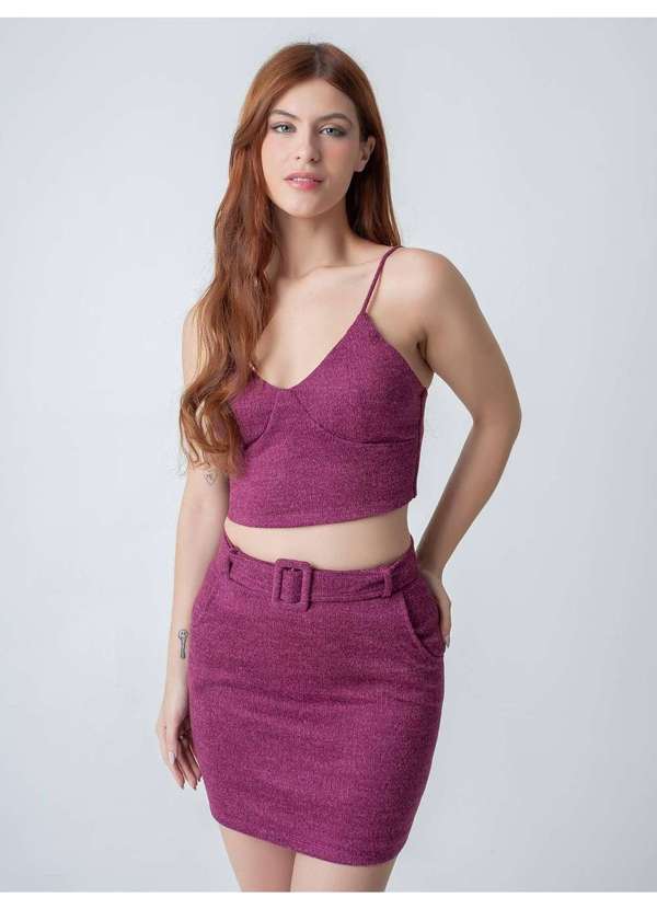 Susie Modas - Conjunto Texturizado Feminino Roxo