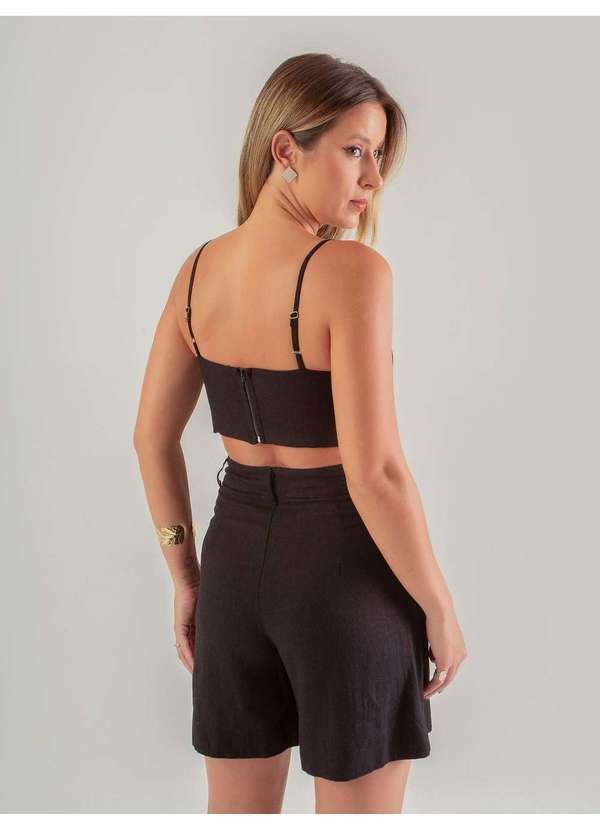 Susie Modas - Conjunto Top e Shorts Feminino Preto 2