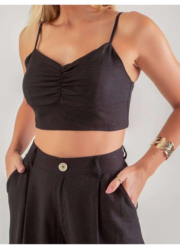 Susie Modas - Conjunto Top e Shorts Feminino Preto 3