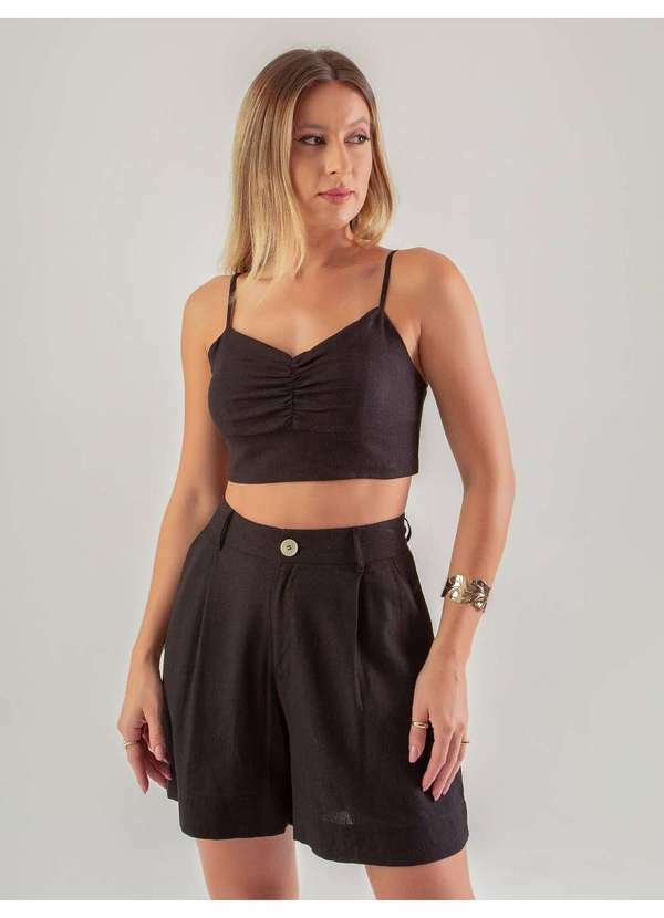 Susie Modas - Conjunto Top e Shorts Feminino Preto 4