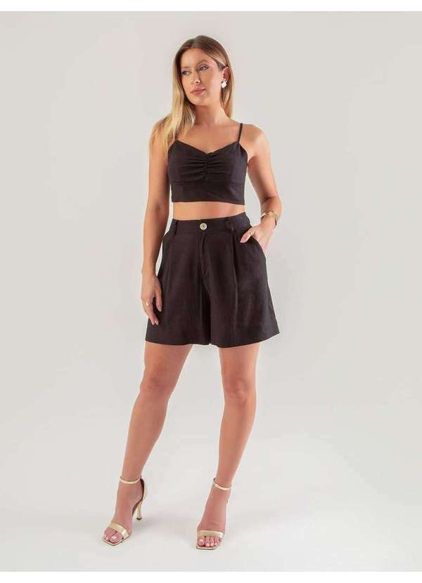 Susie Modas - Conjunto Top e Shorts Feminino Preto 5