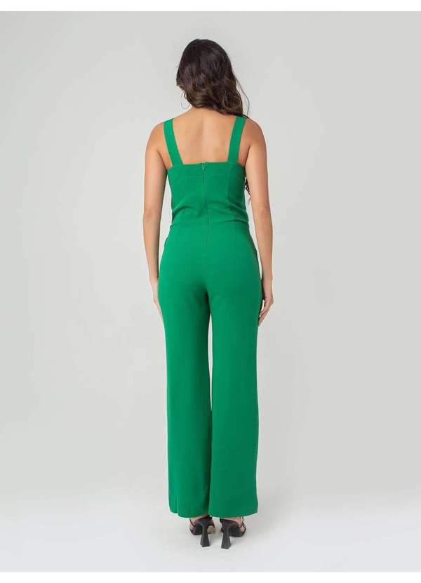 Susie Modas - Macacão Alças e Cinto Feminino Verde 2