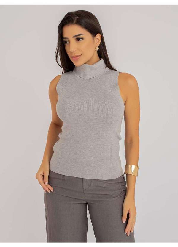 Susie Modas - Regata Susie Modal Gola Alta Feminino Cinza