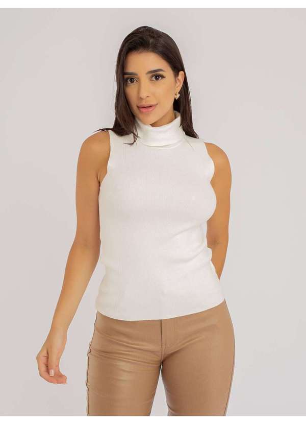 Susie Modas - Regata Susie Modal Gola Alta Feminino Branco 4