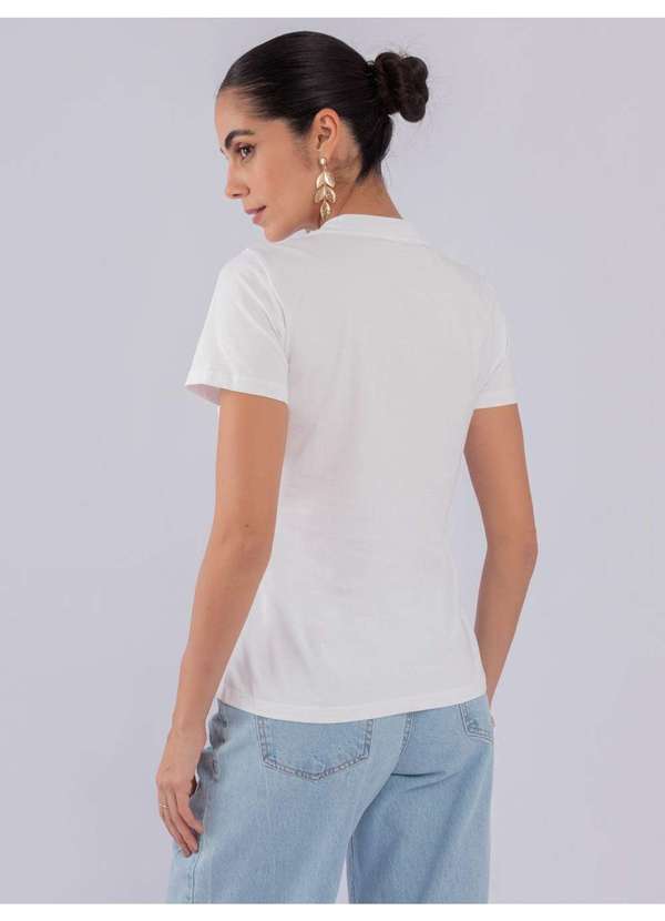 Susie Modas - T-Shirt Gola Strass Branco 2