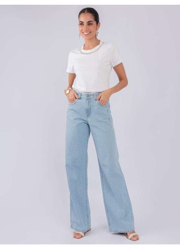 Susie Modas - T-Shirt Gola Strass Branco 5