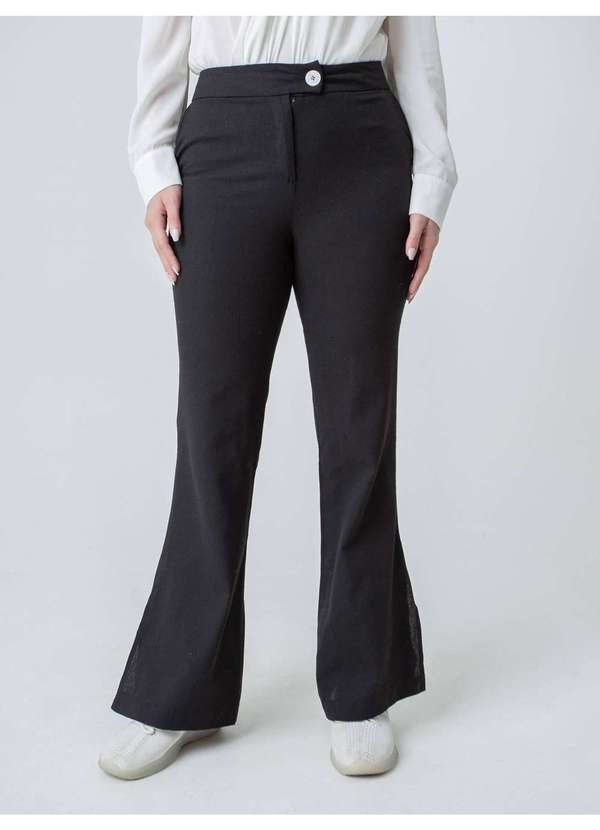 Susie Modas - Calça Flare Fenda Feminina Preto