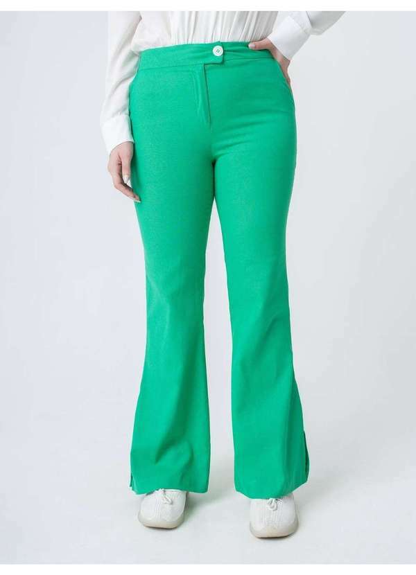 Susie Modas - Calça Flare Fenda Feminina Verde