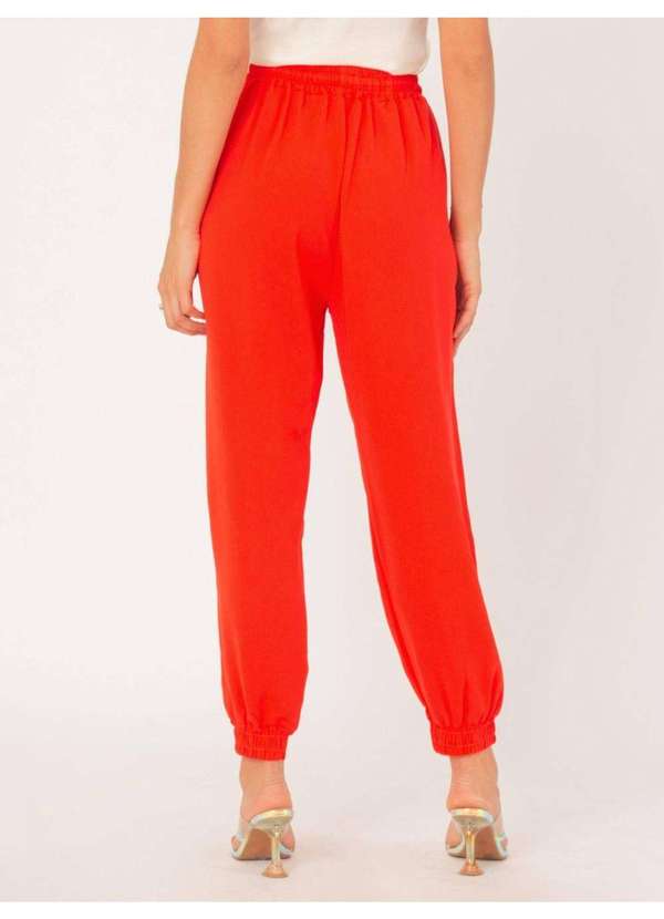 Susie Modas - Calça Jogger Cordão Feminina Laranja 2