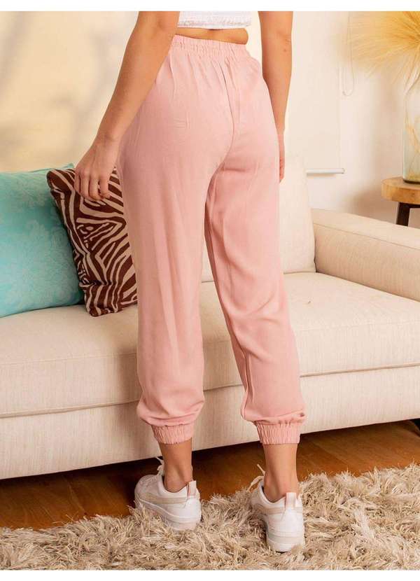 Susie Modas - Calça Jogger Cordão Feminina Rosa 2
