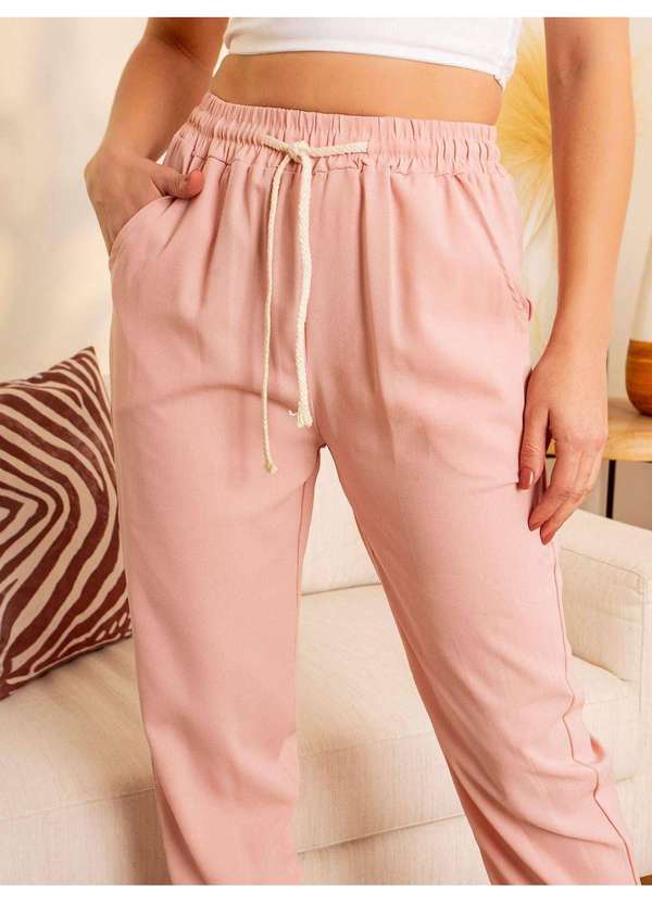 Susie Modas - Calça Jogger Cordão Feminina Rosa 3