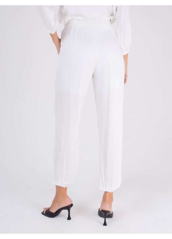 Susie Modas - Calça Jogger Viscose  Feminina Branco 2