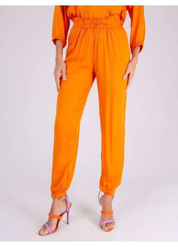 Susie Modas - Calça Jogger Viscose Feminina Laranja