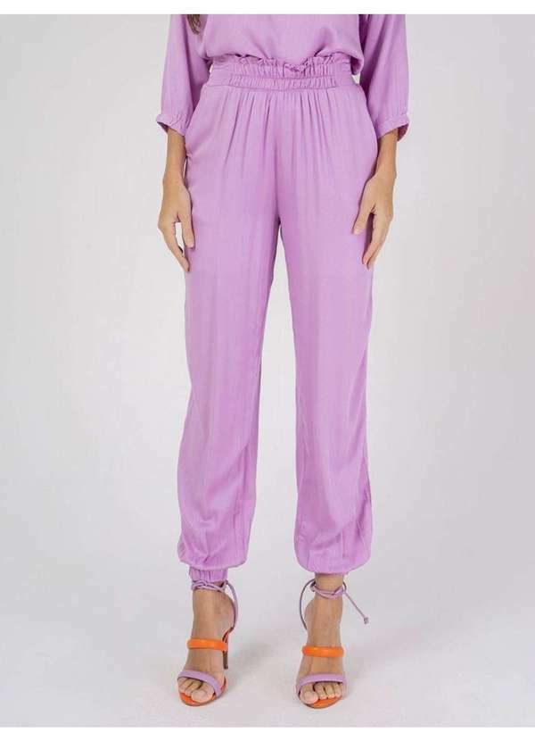 Susie Modas - Calça Jogger Viscose  Feminina Roxo