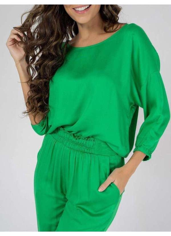 Susie Modas - Calça Jogger Viscose  Feminina Verde 3