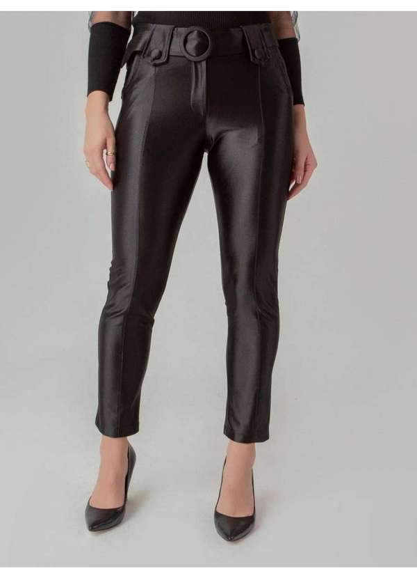 Susie Modas - Calça Malha Power Shine Feminino Preto