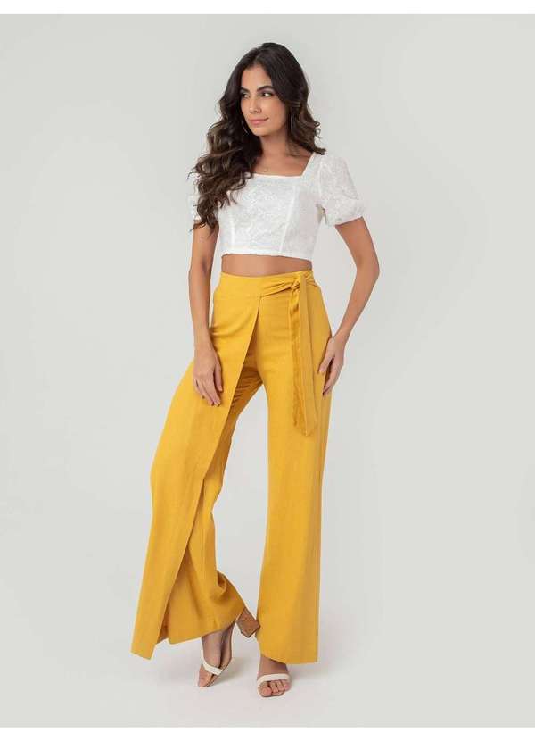 Calça Feminina Pantalona Aberta Na Frente Calça Feminina
