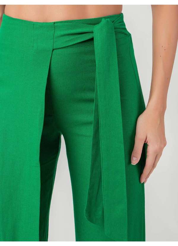 Susie Modas - Calça Pantalona Transpassada Feminina Verde 3