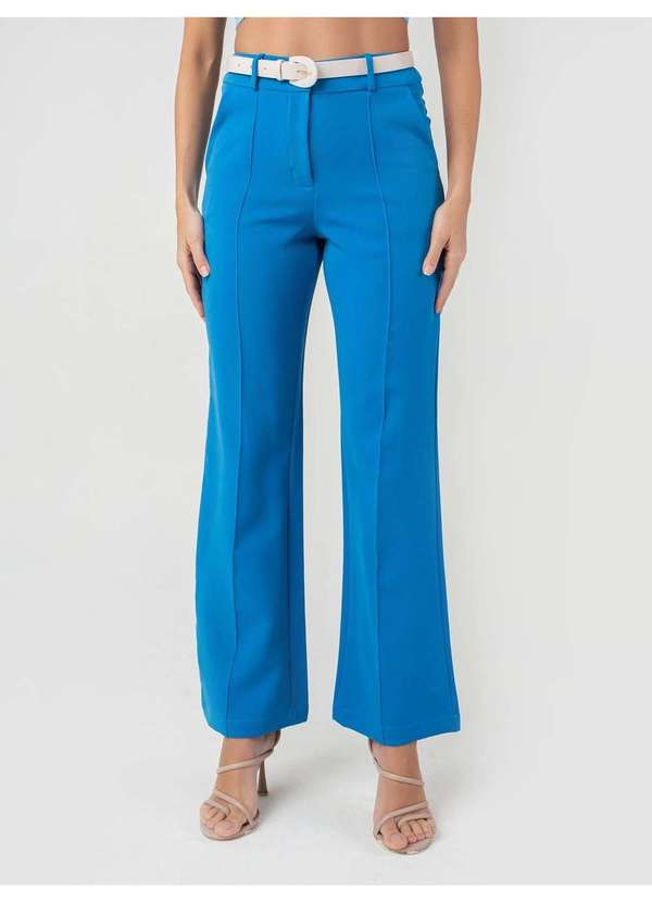 Susie Modas - Calça Reta Feminina Azul