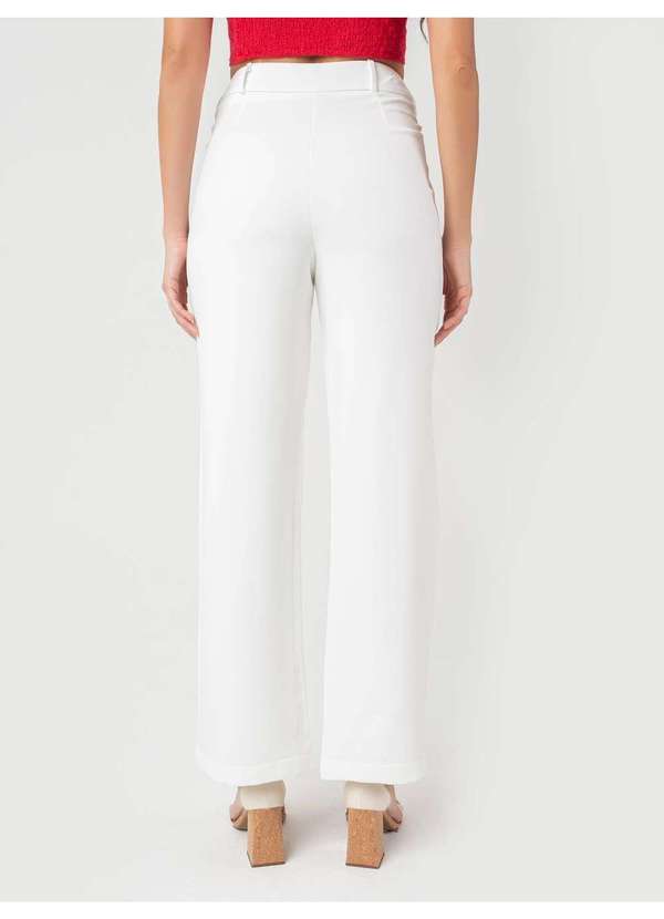 Susie Modas - Calça Reta Feminina Branco 2