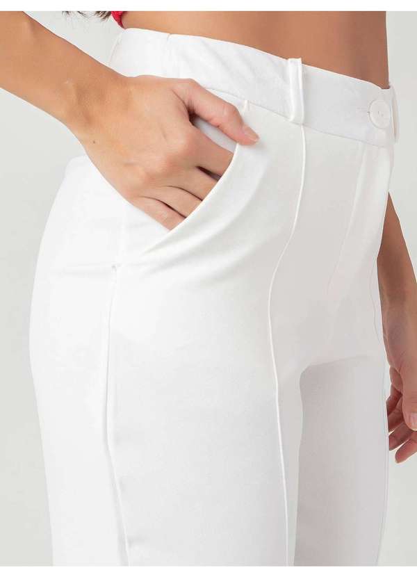 Susie Modas - Calça Reta Feminina Branco 3