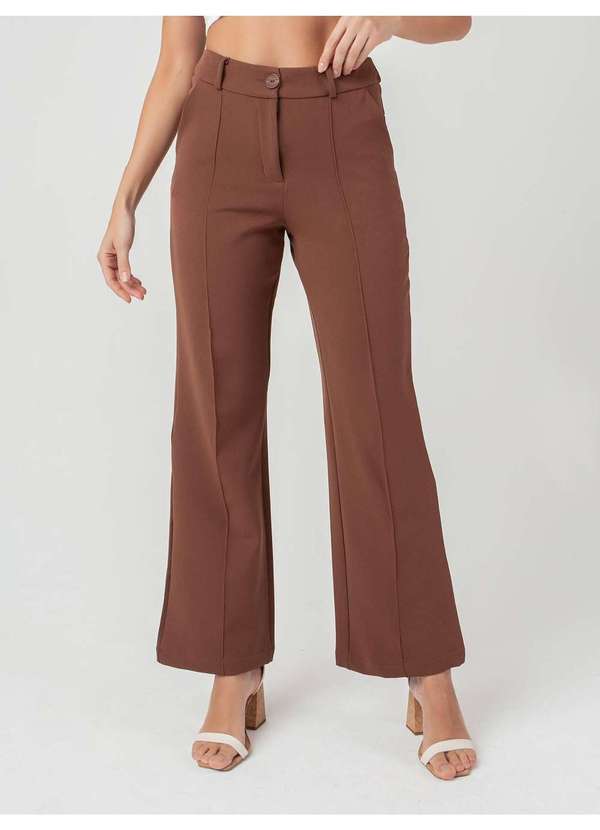 Susie Modas - Calça Reta Feminina Marrom