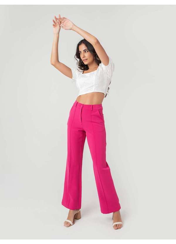 Susie Modas - Calça Reta Feminina Rosa 4