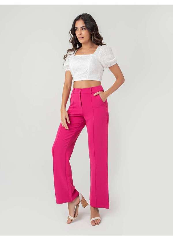 Susie Modas - Calça Reta Feminina Rosa 5