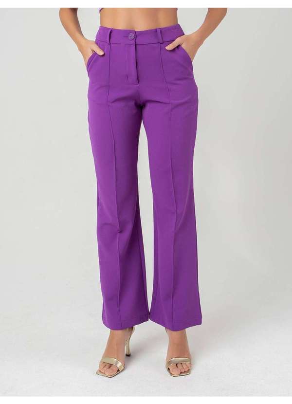 Susie Modas - Calça Reta Feminina Roxo