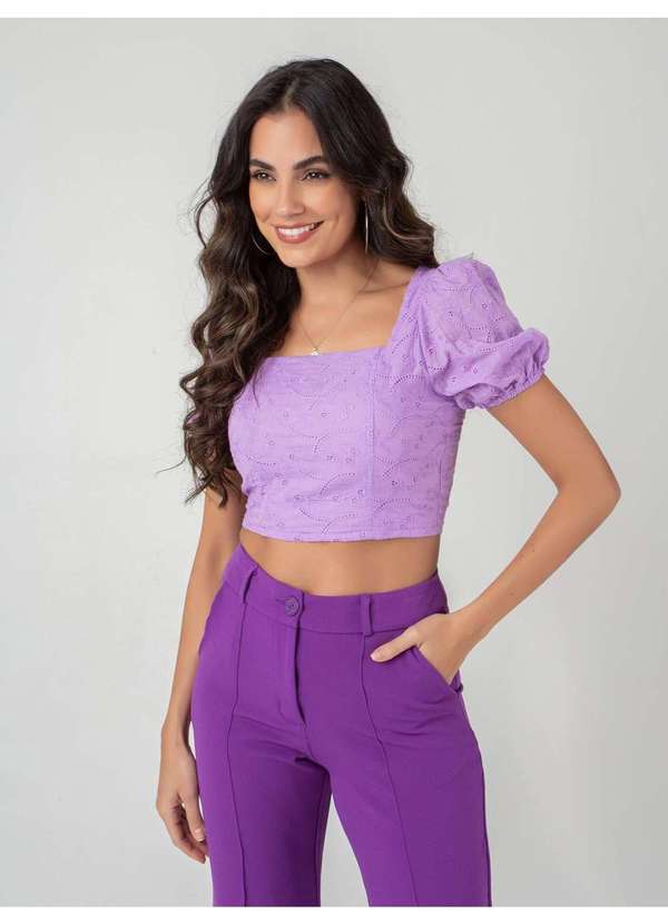 Susie Modas - Calça Reta Feminina Roxo 4
