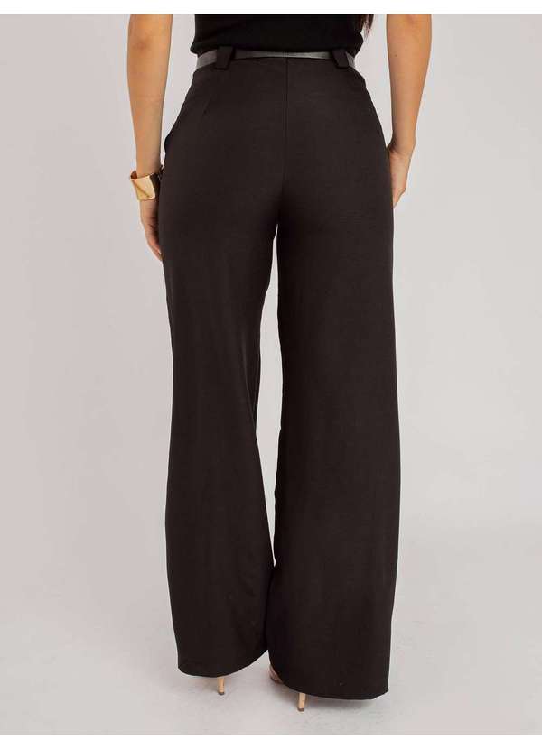 Susie Modas - Calça Susie Pantalona com Cinto Feminina Preto 3