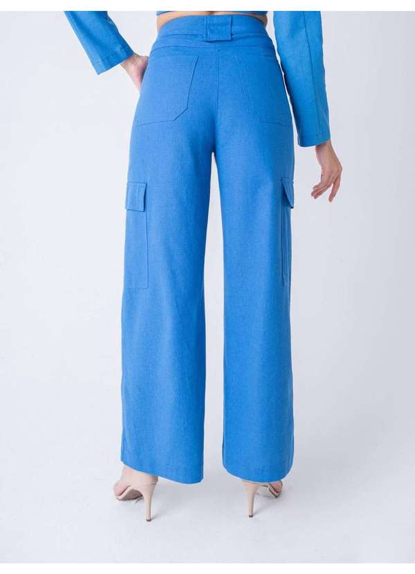 Susie Modas - Calça Wide Leg Feminina Azul 2