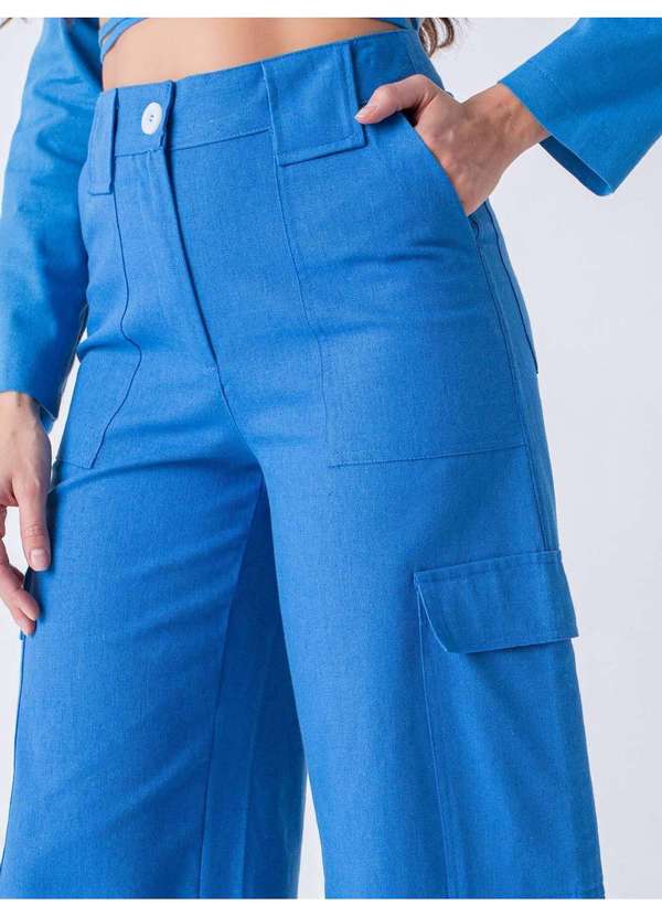 Susie Modas - Calça Wide Leg Feminina Azul 3