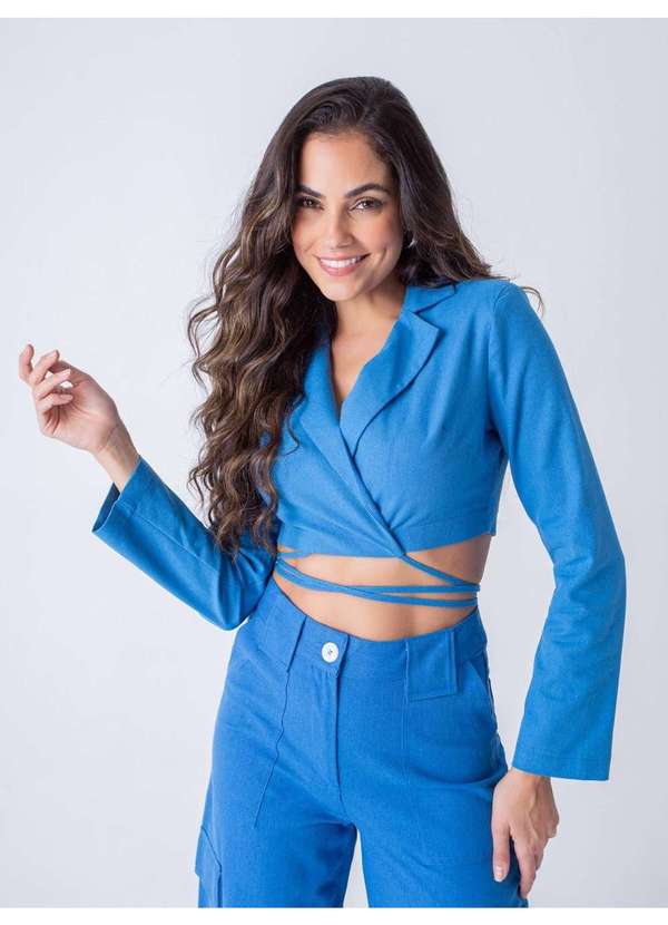 Susie Modas - Calça Wide Leg Feminina Azul 4