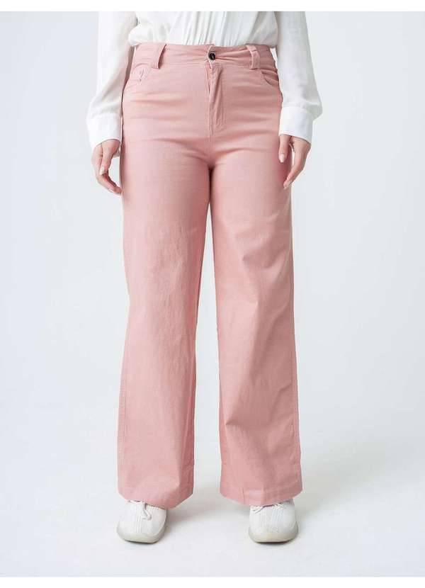 Susie Modas - Calça Wide Leg Feminina Bege