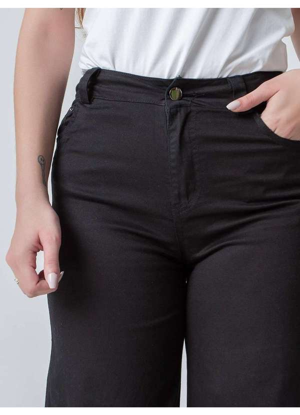 Susie Modas - Calça Wide Leg Feminina Preto 3