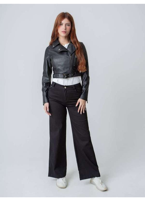 Susie Modas - Calça Wide Leg Feminina Preto 5