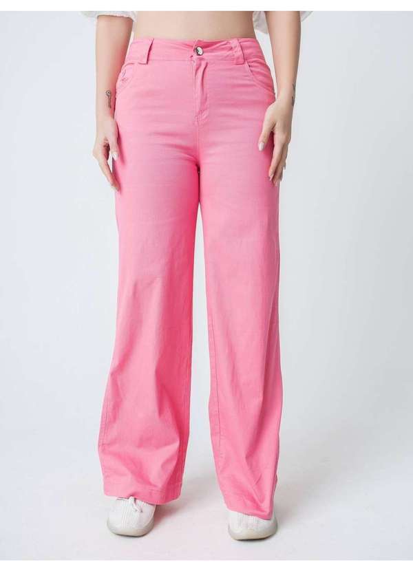 Susie Modas - Calça Wide Leg Feminina Rosa
