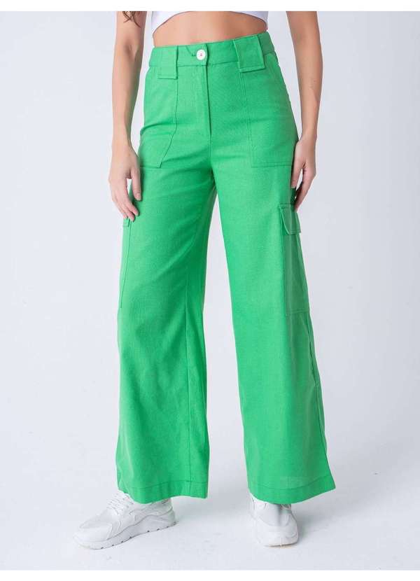 Susie Modas - Calça Wide Leg Feminina Verde