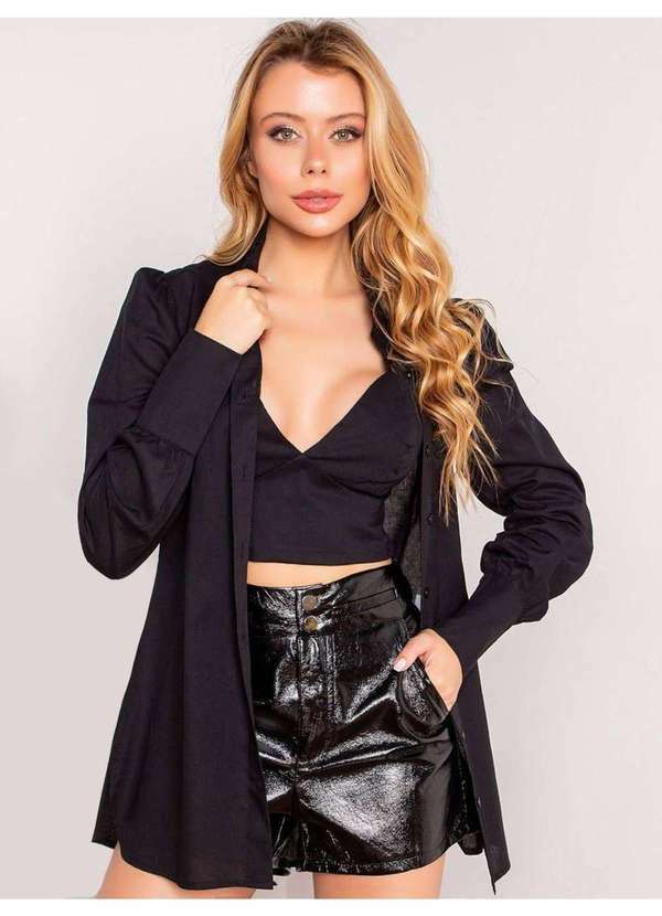 Susie Modas - Max Camisa com Top Feminina Preto